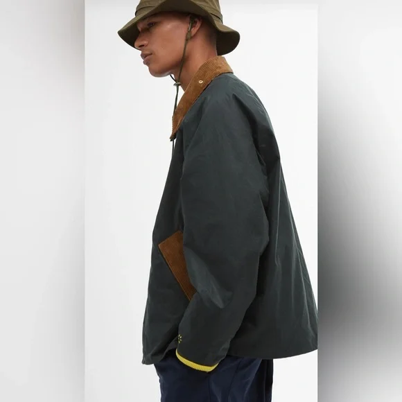 NWT BARBOUR X FLOWER MOUNTAIN Jacket in Black & Yellow - Picture 3 of 12